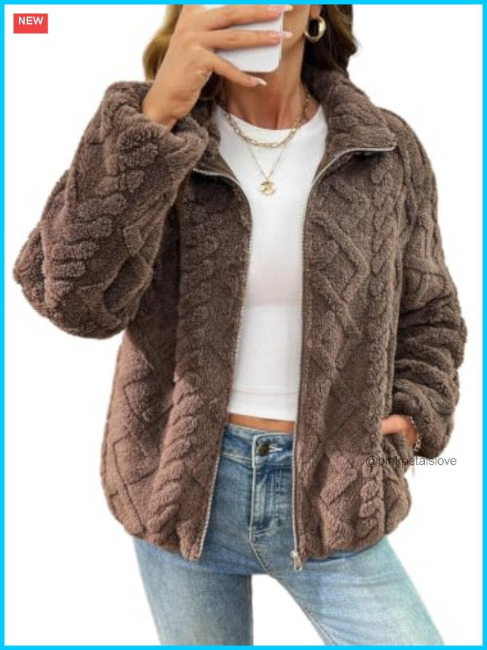 Dokotoo Womens Full Zip Fleece Winter Jacket Warm Casual Outerwear Coat